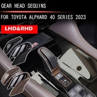 ABS Black Car Gear Shift Knob Gear Head Cover LHD RHD For Toyota Alphard Vellfire 40 Series 2023 2024