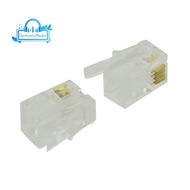 RJ9 4P4C Plug phone Jack Connector 50 pieces, Transparent