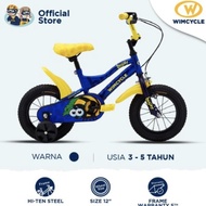New Sepeda Anak Wimcycle Bugsy Boys 12 Inch Warna Biru Dengan Roda