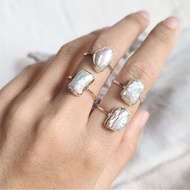 Biwa Pearl silverRing, simple Pearl ring, 925 silver, ariant jewellery Bali Cincin Perempuan Cincin 