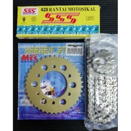 SPROCKET SET Y150ZR/Y15/FZ150 CHAIN SSS Harden steel sprocket