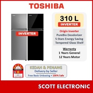 [Deliver By Seller Kedah & Penang] Toshiba 310L Inverter Refrigerator GR-RT320WE-PMY(UK)(SS) Fridge 