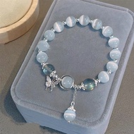 Cat's Eye Crystal Butterfly Bracelet Women's Ins Small Design Grey Moonlight Bracelet Versatile Style