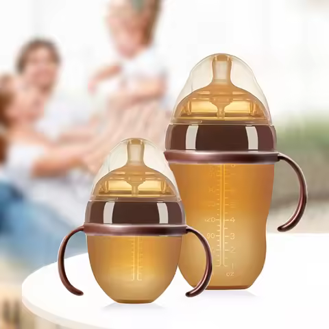 5.07-ounce/8.45-ounce silicone baby bottle set for newborns and infants, simulating breast milk sili