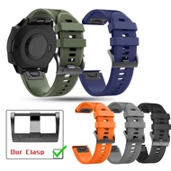 22mm 26mm Soft Silicone Strap Waterproof Wristband Quick Fit Band For Garmin Fenix 7 7X Pro 6 6X 5 5X Plus 3 3HR 2 Forerunner 965 955 945 935