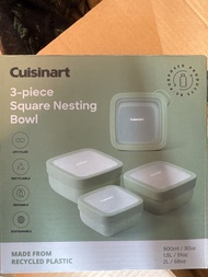 Cuisinart 3件裝摺疊方形食物盒