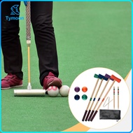 Perfeclan 4 Players Croquet Set Durability Croquette Game for Outdoor Lawn Teenagers