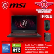 MSI Pulse GL66 12UEK-031 15.6'' FHD 240Hz Gaming Laptop ( I9-12900H, 16GB, 1TB SSD, RTX3060 6GB, W11