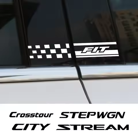 2PCS Car Side B Pillar Stickers Accessories For Honda AMAZE BRIO BR-V CITY CROSSTOUR FIT PASSPORT Ri