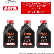 MOTUL 7100 10W40 15W50 4T FULLY SYNTHETIC 1L ESTER JASO MA2 API SP SN SM MOTOR ENGINE OIL MINYAK HIT