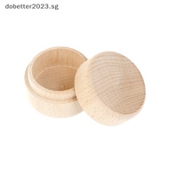 [DB] Round  Wedding Ring Jewelry Trinket Box Wood Storage Container Case [Ready Stock]