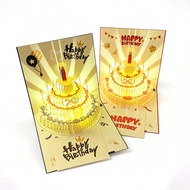 3D Birthday Card Cake Music Light Birthday Music 3D Greeting Card Voice Greeting Card