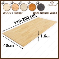 ท๊อปโต๊ะ ไม้พารา หนา 16 mm. กว้าง 40 cm. ยาว 110-200 cm.  AC (ต่อฟันปลา)  The good wood  ท็อปโต๊ะ แผ่นไม้จริง แผ่นไม้ยางพาราประสาน ไสเรียบ