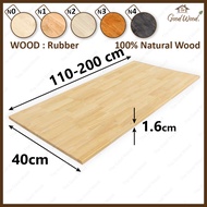 ท๊อปโต๊ะ ไม้พารา หนา 16 mm. กว้าง 40 cm. ยาว 110-200 cm.  AC (ต่อฟันปลา)  The good wood  ท็อปโต๊ะ แผ