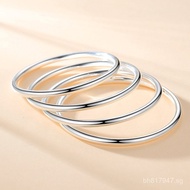 Closed Silver Bracelet Pure Silver Women's Bracelet Smooth Surface Engraving9S999Pure Silver Couple 