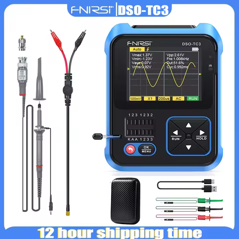 FNIRSI DSO-TC3 Portable Oscilloscope Transistor Tester 2-in-1 Multifunction Multimeter Resistance Me