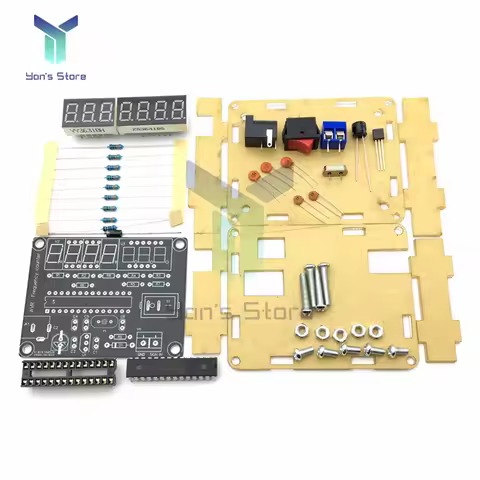 AVR LED Digital Frequency Meter DIY Kit 0.45HZ-10MHZ Frequency Counter with Acrylic Shell Cymometer