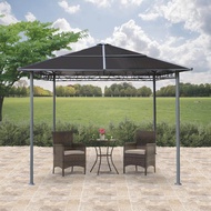 HomePro Spring Gazebo Outdoor Tent Roof Polycarbonate Car Sunshade W300xD300xH275 CM Dark Grey