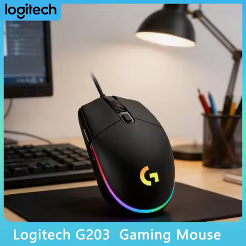 Logitech G203 G304 G102 Budget Wired Gaming Mouse 8000 DPI RGB for Student Dorm Laptop PC Office Gam