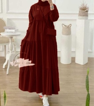 Imah momo \\ Gamis Kirania Rayon Twill Premium Fashion Muslim Kekinian Maxy Dress Wanita Muslimah Te