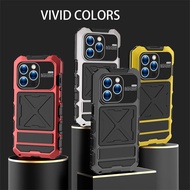Heavy Duty Metal Phone Case For IPhone 16 15 Pro Max 14 Plus IP54 Life Waterproof Rugged Shockproof 
