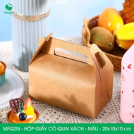 MFQ2N - 20x10x10 cm - 20 hộp giấy kraft có quai xách - Hộp đựng bánh ngọt hộp quà tặng handmade