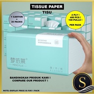 Tissue Paper Meng Yi Lei MYL 4Ply 400pcs Tisu House Use Tissue Paper Tisu Baby Raw Wood Pulp Soft Tissue