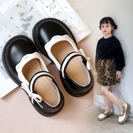 Children Bow Decor Mary Jane Shoes Kids Vintage Leather Flats Girls School Uniform Dress Shoes