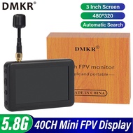 Dmkr LS-5804 Micro 3 นิ้ว 5.8G 40CH FPV Monitor Mini Handheld Display 16:9 480x320 ค้นหาอัตโนมัติแบต