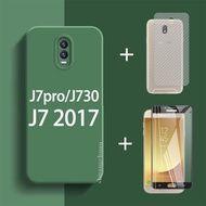 3in1 for Samsung Galaxy J7 2017 J730 J7pro phone case and tempered glass J4prime J4 plus J6 Prime J6 plus Casing Shockproof Phone Cover + back film