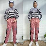 celana Korean Jogger pants dusty pink