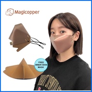 ㍿ ◬ ✿ Magicopper Antimicrobial Copper Mask ver. 2.0 (Beige and Pink)