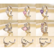 1 Piece Saturn Heart Shape Copper with Zircon Cartilage Hoop Earring Helix Piercing 20Gauge