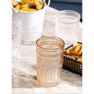 Set of 6 Golden Flower Glass Cups 812 450ML 12.5x8cm