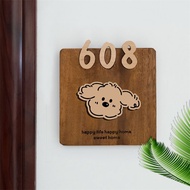 3D House Number Plate Room Number Sign Customized Personalized  WOODIEART 实木门牌 数字码牌 E5