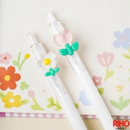 Korea Korea Daiso Daiso Spring Flower Press Gel Pen 0.7mm Black Ink Cute Flower Gel Pen 2pcs Automat