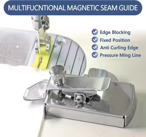 Magnetic Seam Guide for Sewing Machine Multifucntional Straight Line Hems Sewing Ruler Universal Sew
