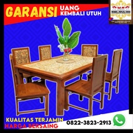 Meja makan jati belanda minimalis bulat ukiran asli jepara asli set 4 6 8 kursi 4 6 8 promo murah mi