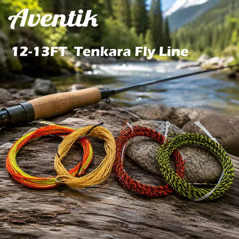 Aventik Tenkara Braided Floating Fly Line, 12FT/13FT PET Furled Line with 7cm Loop for Trout Fishing