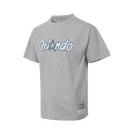 เสื้อยืดคอเต่า แขนสั้น เนื้อถัก ไลฟ์สไตล์ Orlando Magic 2024 Mitchell & Ness MNTS24-07-OMA-1-GREY