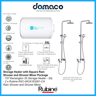 707 Storage Heater with Rubine Round Rain Shower and Shower Mixer Package - 35L