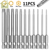 11Pcs Torx Screwdriver Bit Set 1/4 Inch Hex Shank Tough Torx Star Hex Security Bit Set for Car SHOPA