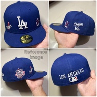 NEW Rra Los Angeles Dodgers Multi Logos 59Fifty Blue Side Embroidery Baseball Cap