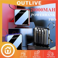 🇸🇬 20000mah Powerbank pro Portable Charger with Built in Cables and LED Display Flashlight