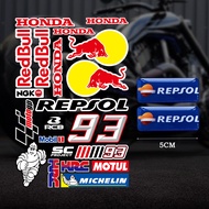 Honda Red Bulll 93 HRCโลโก้สะท้อนแสงMotoสติ๊กเกอร์แต่งทรงมอเตอร์ไซต์ตัวแข่งหมวกกันน็อคส่วนบุคคลกันน้