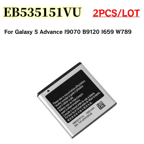 2pcs/lot EB535151VU Battery 1500mAh For Galaxy S Advance I9070 B9120 I659 W789 Replacement Phone Bat
