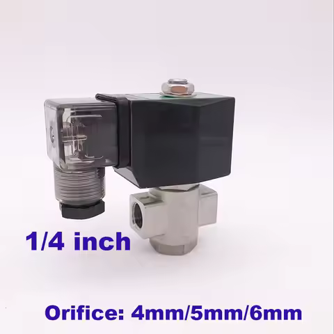 GOGO zero-pressure start 1/4" 24V 12V Orifice 4/5/6mm 0-7bar/5bar/3bar 2 way stainless steel water n