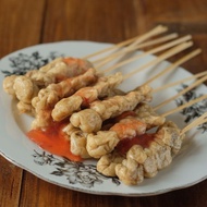 Lokching (satay ikan) berlidi / tanpa lidi berserta sos manis