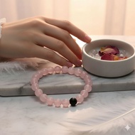 Rose quartz natural stone bracelet and 1 hajar Jahanam 8 mm