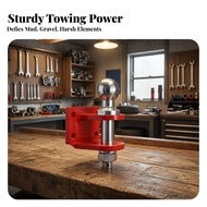 Hitch Adapter with Tow Ball Easy to Install Tow Ball Adapter with Bracket Hardware Chrome-Finish